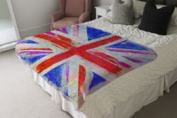 Benjamin Tate Design Union Jack Blanket in Natural - Size: 120 cm x 150 cm - thumbnail 3