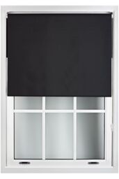 Furnished Black Blackout Roller Blinds - Trimmable Window Shade for Home & Office - Size: 45 cm width x 210 cm drop