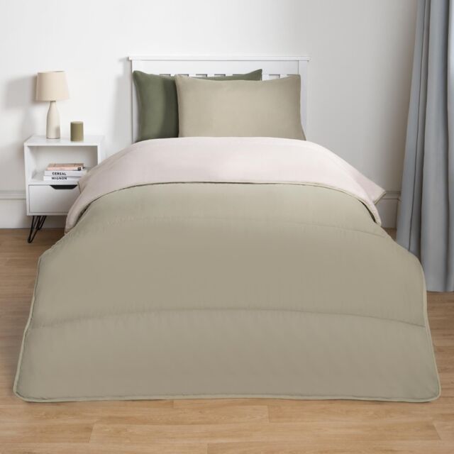 OHS Soft Coverless 10.5 TOG Duvet Set Pillowcase Quilted Cover in Pale Green - Size: Single - image 1