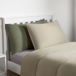 OHS Soft Coverless 10.5 TOG Duvet Set Pillowcase Quilted Cover in Pale Green - Size: Single - thumbnail 3