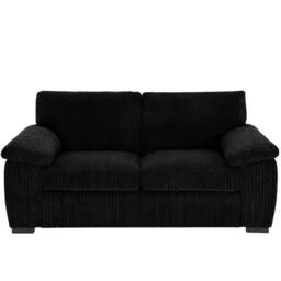 Bliss Furniture Jumbo Cord 2 Seater Sofa with Soft Fabric Compact Design in Black - Size: 2 Person - thumbnail 1