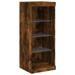 Berkfield Home Sideboard with LED Lights Smoked Oak 162x37x100 cm in Brown - Size: 162 x 37 x 100 cm - thumbnail 9