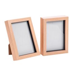 "Nicola Spring 3D Box Photo Frames - 5 x 7"" - Pack of 2 in Light Brown" - thumbnail 1