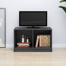 Berkfield Home TV Cabinet Grey 70x33x42 cm Solid Pinewood - Size: 70 x 33 x 42 cm - thumbnail 2