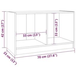 Berkfield Home TV Cabinet Grey 70x33x42 cm Solid Pinewood - Size: 70 x 33 x 42 cm - thumbnail 8