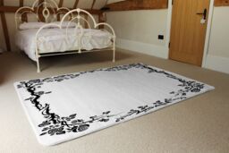 Benjamin Tate Design Rose & Vine Silhouette Designer Rug in Natural - Size: Large - thumbnail 3