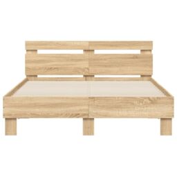Berkfield Home Bed Frame without Mattress Sonoma Oak 120x200 cm in Brown - Size: Small Double - thumbnail 5