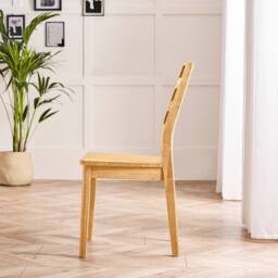 FurnitureboxUK 2x Lynton Oak Effect Wooden Dining Chairs in Light Brown - thumbnail 4