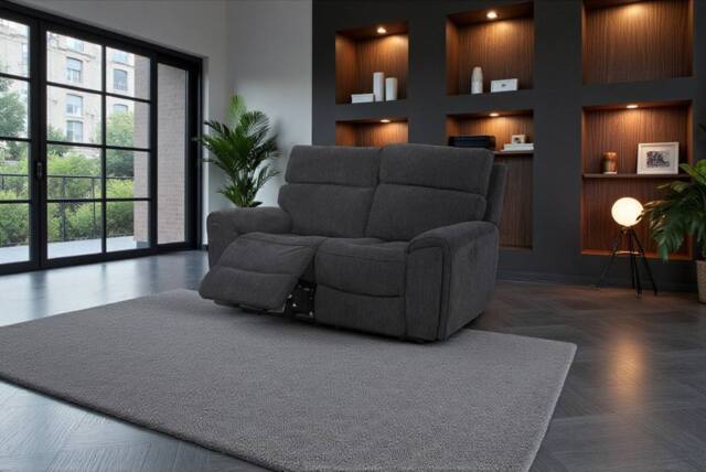 META Sofa Atlanta 2 Seater Power Recliner in Black - image 1