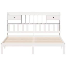 Berkfield Home Bookcase Bed without Mattress White 180x200cm Solid Wood Pine - Size: Super King - thumbnail 4
