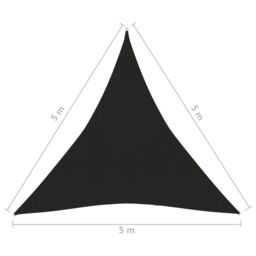 Berkfield Home Sunshade Sail 160 g/m ² Black 5x5x5 m HDPE - thumbnail 6