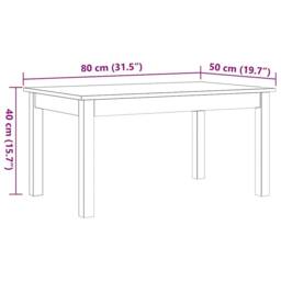 Berkfield Home Beautiful Coffee Table Wax Brown 80x50x40 cm Solid Wood Pine - Size: 80 x 50 x 40 cm - thumbnail 9