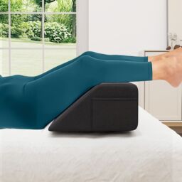 Gymax Full Size Wedge Pillow Bolster Gap Filler Trapezoidal With Side Pocket in Grey - thumbnail 9