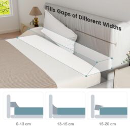 Gymax Full Size Wedge Pillow Bolster Gap Filler Trapezoidal With Side Pocket in Grey - thumbnail 6