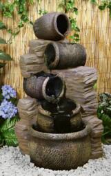 Primrose Cascading Jars Water Feature Stone Effect Indoor Outdoor Cherika 77cm - thumbnail 1