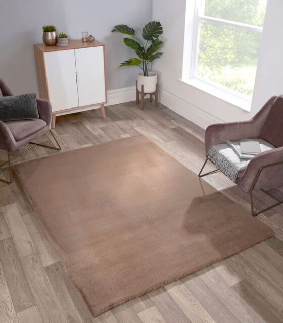The Linen Consultancy TLC 5 Star Hotel Concept Luxury Faux Fur Beige Rug - Size: 120 cm x 170 cm - image 1