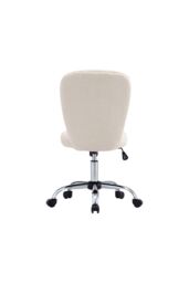 H&O Direct Comfy Plush Office Chair with Wheels No Arms in Beige - thumbnail 4