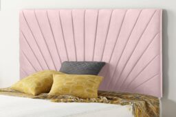 Somnior Platinum Ortho Sprung Memory Foam Mattress with Divan Bed with Headboard Plush Fabric in Pink - Size: Small Double - thumbnail 5