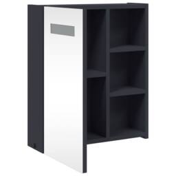 Berkfield Home Bathroom Mirror Cabinet with LED Light Grey 45x13x52 cm - Size: 45 x 13 x 52 cm - thumbnail 5