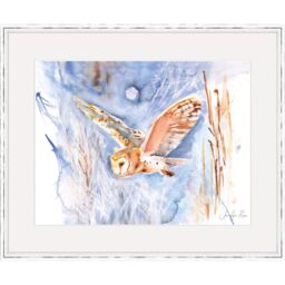 Jennifer Rose Barn Owl Winter Sky Poster in Blue - thumbnail 3
