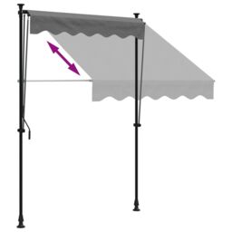 Berkfield Home Retractable Awning Anthracite 150x150 cm Fabric & Steel in Black - thumbnail 6