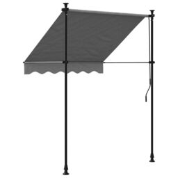 Berkfield Home Retractable Awning Anthracite 150x150 cm Fabric & Steel in Black - thumbnail 5