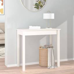 Berkfield Home Beautiful Console Table White 80x40x75 cm Solid Wood Pine - Size: 80 x 40 x 75 cm - thumbnail 1