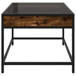 Berkfield Home Decorative Coffee Table with Infinity LED Smoked Oak 50x50x41 cm in Brown - Size: 50 x 50 x 41 cm - thumbnail 7