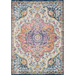 Livabliss Elaziz-Vintage Pink Blue Orange Yellow Beige Traditional Boho Living Rug - Size: 120 cm x 170 cm - thumbnail 2