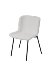 Living and Home 2pcs Teddy Fleece Upholstered Dining Chair in White - thumbnail 3