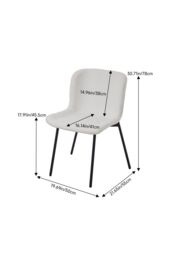 Living and Home 2pcs Teddy Fleece Upholstered Dining Chair in White - thumbnail 9