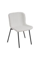 Living and Home 2pcs Teddy Fleece Upholstered Dining Chair in White - thumbnail 5
