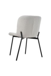 Living and Home 2pcs Teddy Fleece Upholstered Dining Chair in White - thumbnail 4
