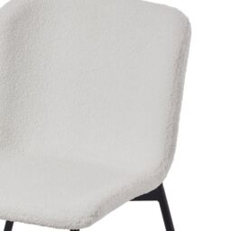 Living and Home 2pcs Teddy Fleece Upholstered Dining Chair in White - thumbnail 7