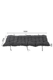 Living and Home 110cm L x 40cm W Plaid Print Beach Chair Seat Cushion Button Tufted Lounge Cushion in Black - Size: 110 cm L x 40 cm W - thumbnail 3