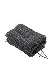 Living and Home 110cm L x 40cm W Plaid Print Beach Chair Seat Cushion Button Tufted Lounge Cushion in Black - Size: 110 cm L x 40 cm W - thumbnail 4