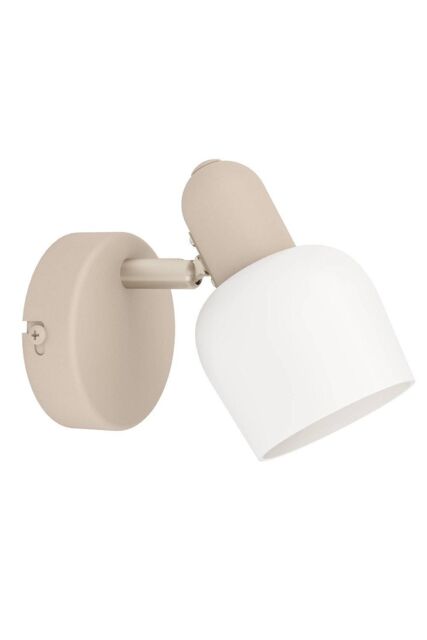 Eglo Corato Sandy Steel & Glass Adjustable Single Spotlight in Stone - image 1