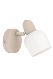 Eglo Corato Sandy Steel & Glass Adjustable Single Spotlight in Stone
