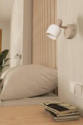 Eglo Corato Sandy Steel & Glass Adjustable Single Spotlight in Stone - thumbnail 3