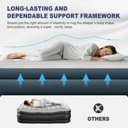 EONLION Double Size Air Bed Inflatable Air Mattress in Navy - thumbnail 5