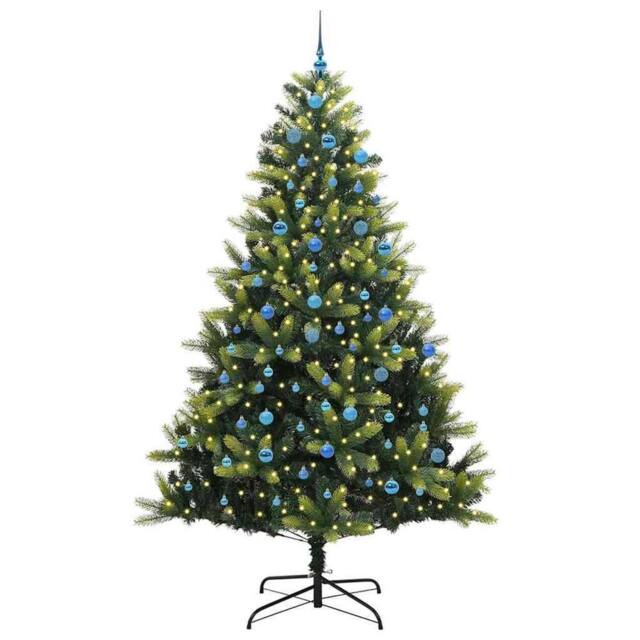 Berkfield Home Realistic Artificial Hinged Christmas Tree 300 LEDs Green 240 cm - image 1