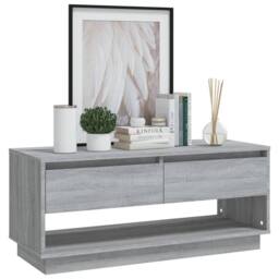 Berkfield Home TV Cabinet Grey Sonoma 102x41x44 cm Engineered Wood - Size: 102 x 41 x 44 cm - thumbnail 4