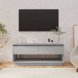 Berkfield Home TV Cabinet Grey Sonoma 102x41x44 cm Engineered Wood - Size: 102 x 41 x 44 cm - thumbnail 2