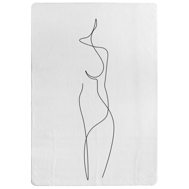 Benjamin Tate Design Line Art Drawing Of Woman Designer Rug in Natural - Size: Large - image 1