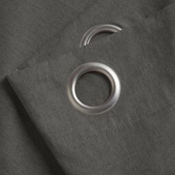 Luxury Living Linen Look Ring Top Blackout Curtains in Charcoal - Size: 161 cm width x 183 cm drop - thumbnail 4