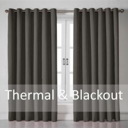 Luxury Living Linen Look Ring Top Blackout Curtains in Charcoal - Size: 161 cm width x 183 cm drop - thumbnail 3