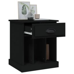Berkfield Home Bedside Cabinet Black 43x36x50 cm - Size: 43 x 36 x 50 cm - thumbnail 5