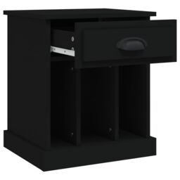 Berkfield Home Bedside Cabinet Black 43x36x50 cm - Size: 43 x 36 x 50 cm - thumbnail 6