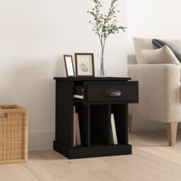 Berkfield Home Bedside Cabinet Black 43x36x50 cm - Size: 43 x 36 x 50 cm - thumbnail 3