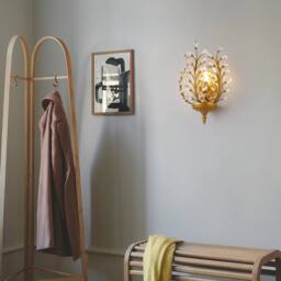 NIVOR 1 light Crystal Steel Flush Mounted Sconce Vanity Wall Lamp Gold in Metallic Gold - thumbnail 7